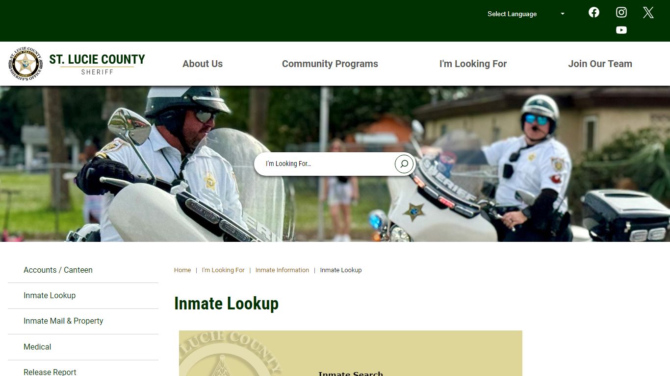 Inmate Lookup | St. Lucie Co Sheriff's Office, FL